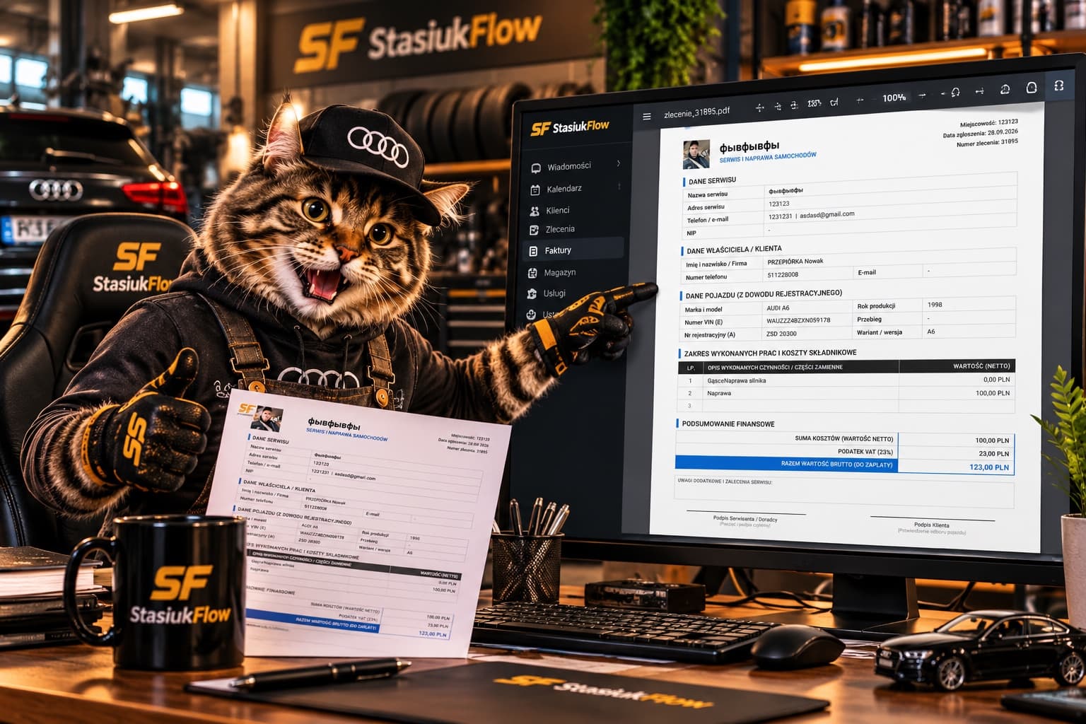 Gotowe zlecenie naprawy w PDF w PurelBase